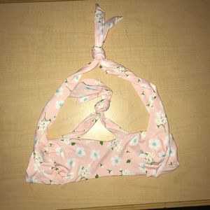 NWOT Frankie's Bikinis St Tropez Pink Pansies Top